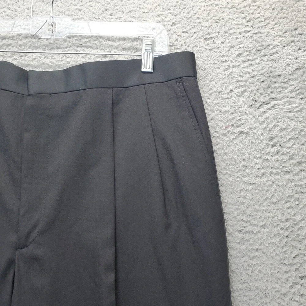 Franko Lanzetti Two Piece‎ Suit Mens 44 Black 100% Wool Tuxedo Single Breasted
